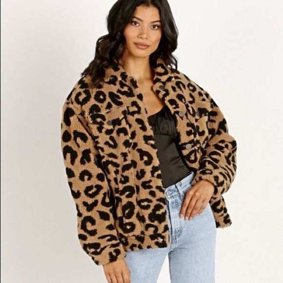 APPARIS Tiarra Teddy Bear Jacket Leopard Shearling